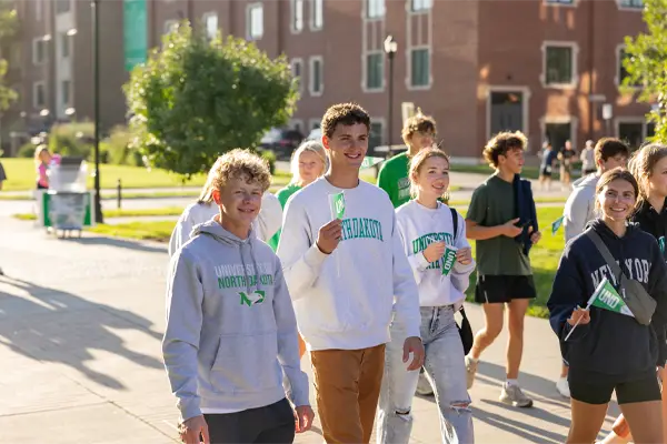 UND Students Walking Together