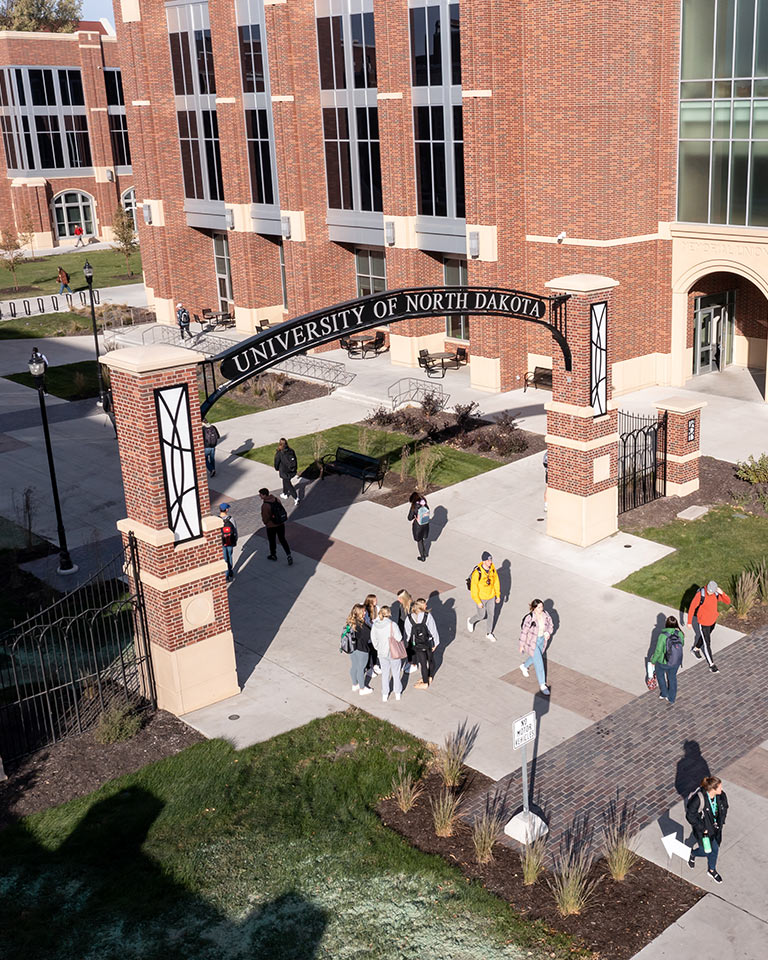 Students walking on campus