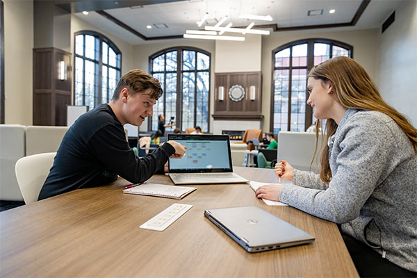 students studying in chester fritz library