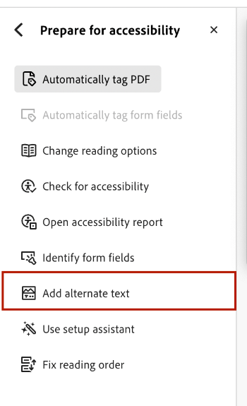 Screenshot of what options the Accessibility Toolbar contains.