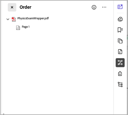 Screenshot of the Reading Order option in the Side Panel. 