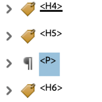 Screenshot of tag nesting for Headings 3-6 Tags in Adobe Acrobat. 