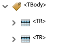 Screenshot of tag nesting for Table Body Tag in Adobe Acrobat. 