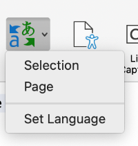 Users may choose wheather they wish to translate a highlighted section or an entire page. 