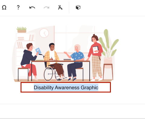 Screenshot of the image caption placement in Simple Syllabus