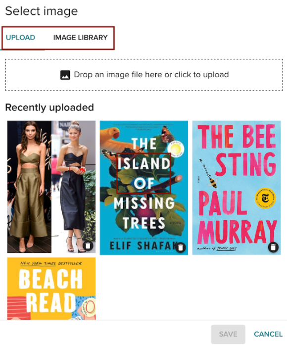 Choose an image's source in Vevox.