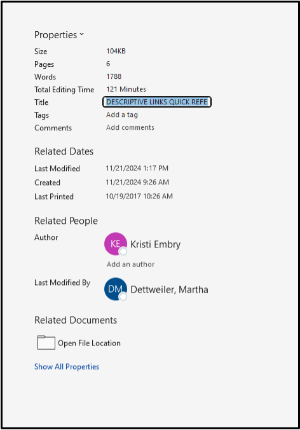 Screenshot of setting the title for a document on Windows computer. 
