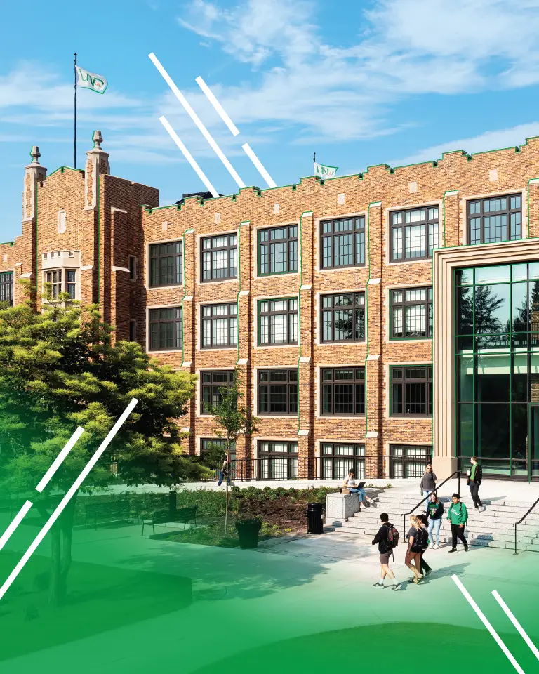 UND Campus Building with Green Overlay