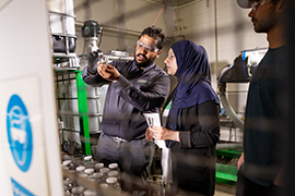 Engineering student and professor