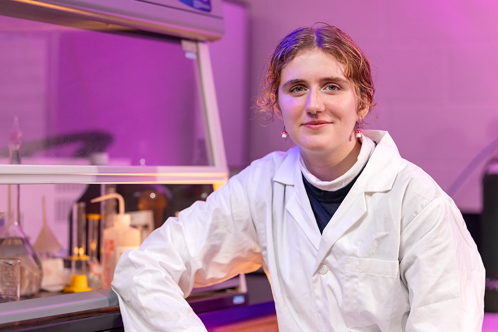 Elizabeth in lab coat