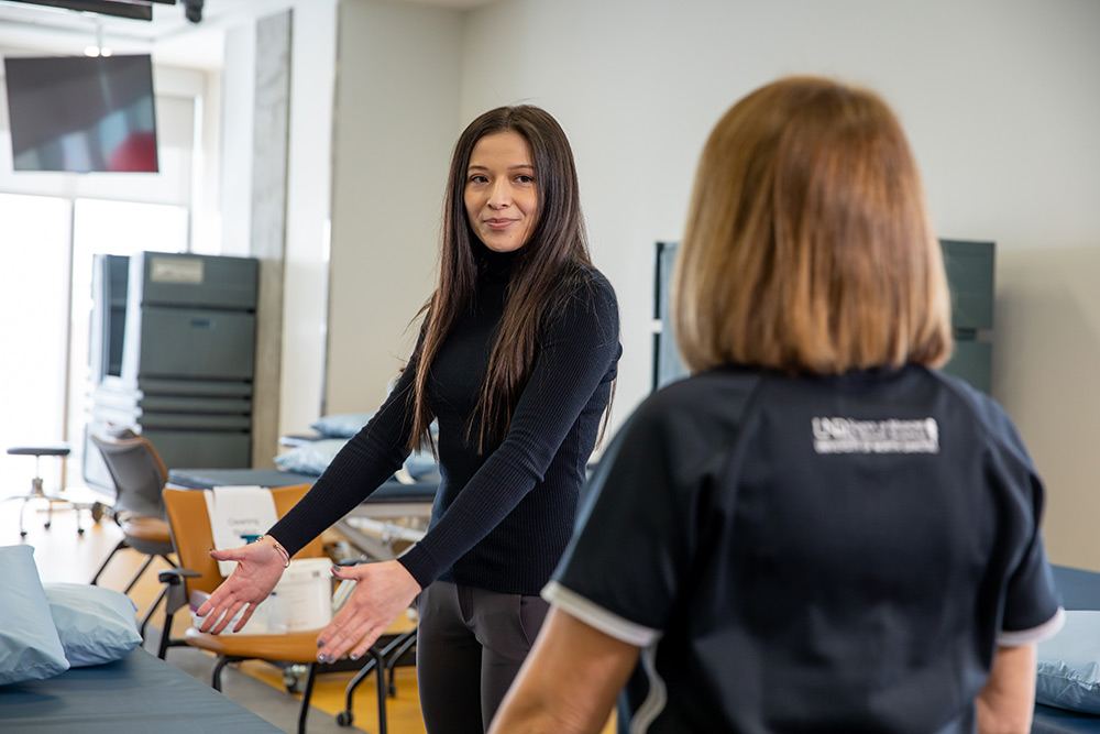 Kayana Trottier with professor