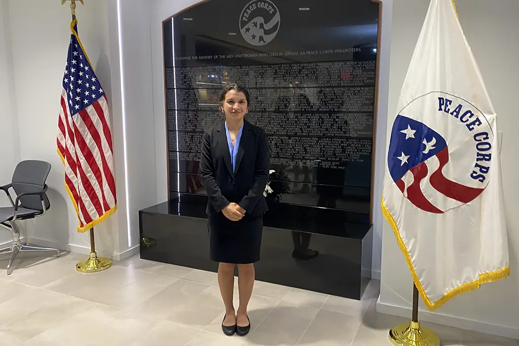 kayla at her role with peace corps