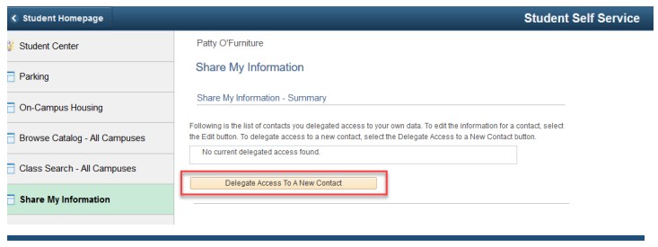 image showing where to click delegate on screen