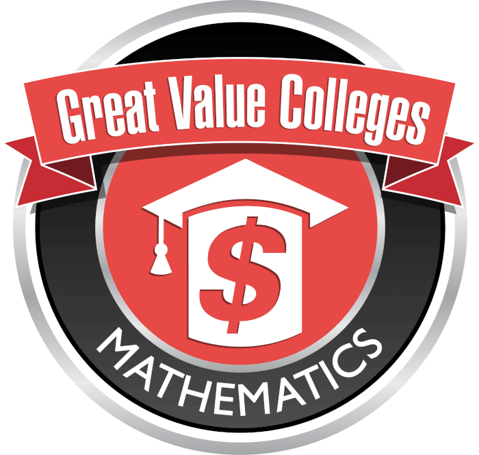 50 Great Value Colleges for Mathematics 50 Great Value Colleges for Mathematics