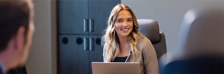 UND Accounting Student in Meeting Room