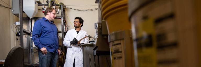 chemical engineering masters student in lab