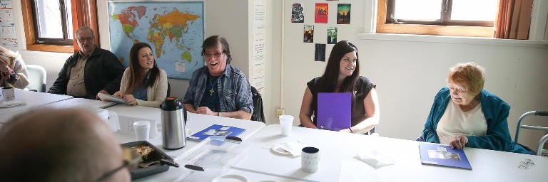 gerontology student with patient