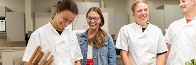 Human Nutrition student working with elderly patient