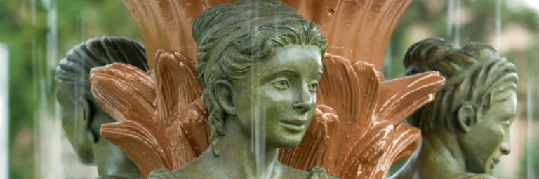 classical fountain on campus