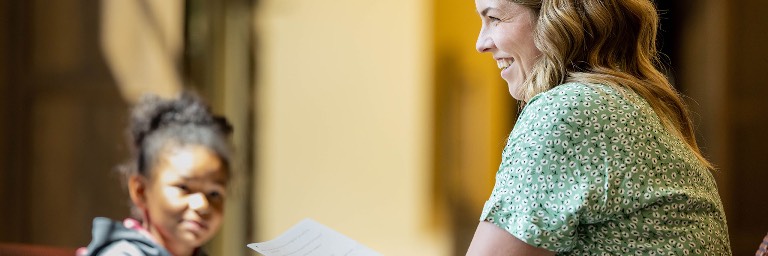 teacher reading to students