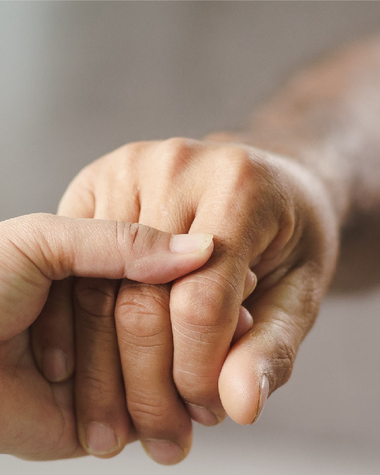 someone holding a hand