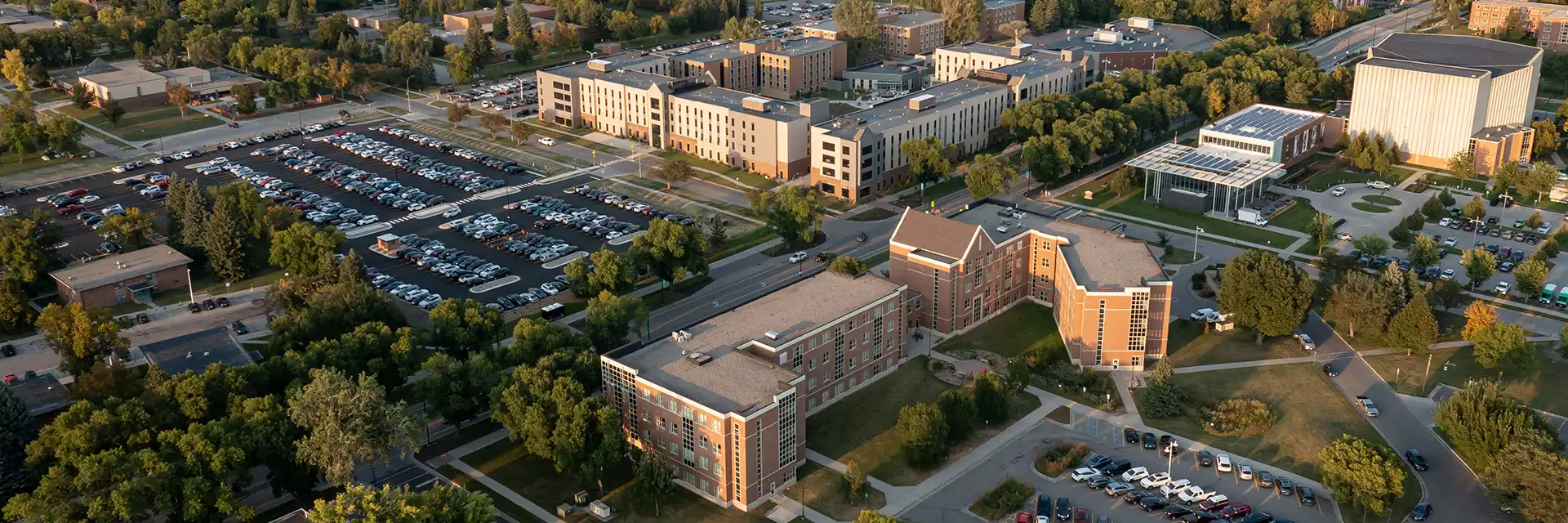 Aerial view of Wilkerson Complex and University Place residence halls
