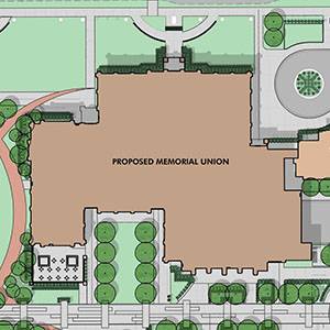 Overhead shot of proposed Memorial Union layout